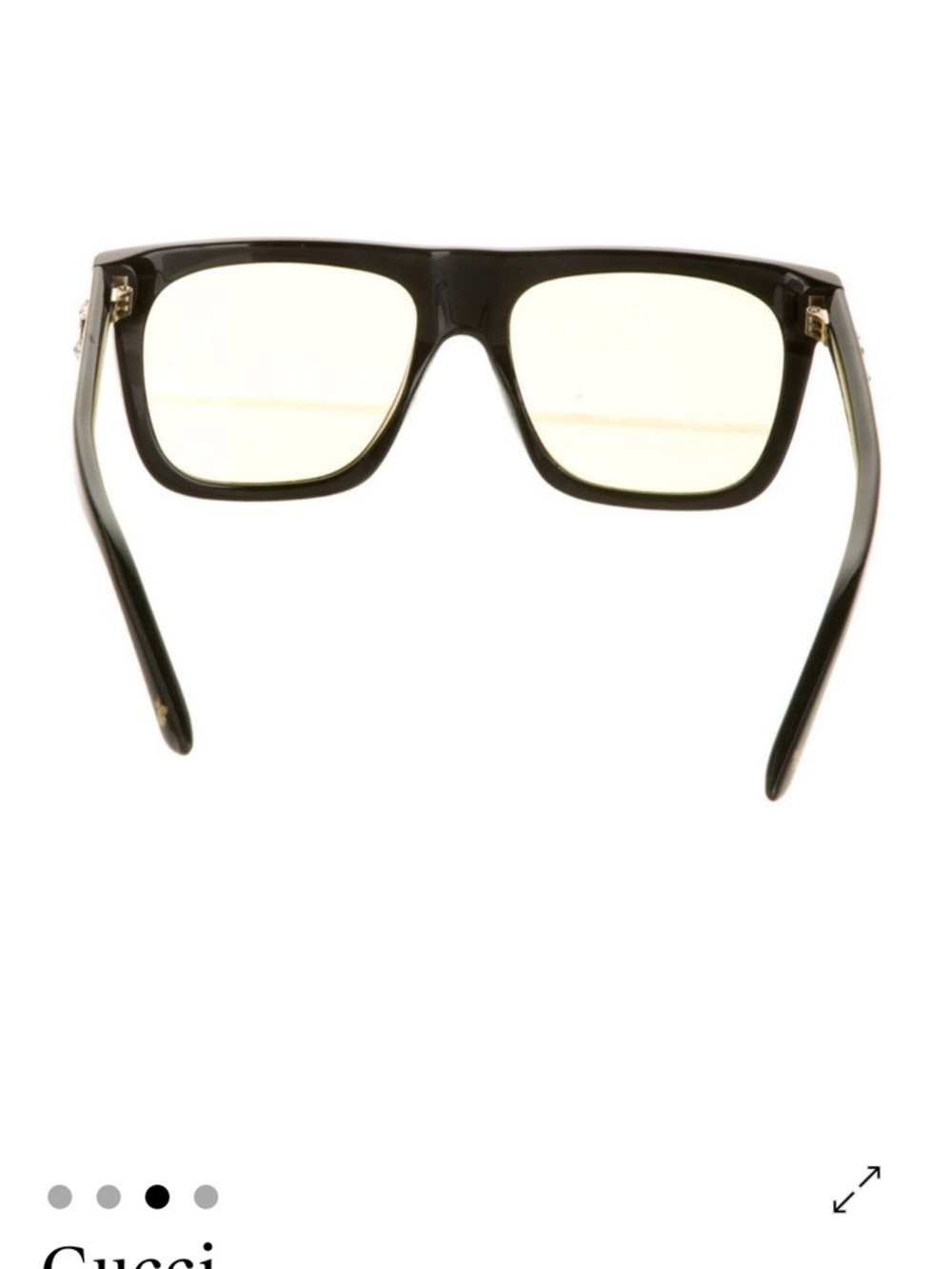 Gucci Women’s Black Square Sunglasses with Green Lenses - Picture 5 of 12